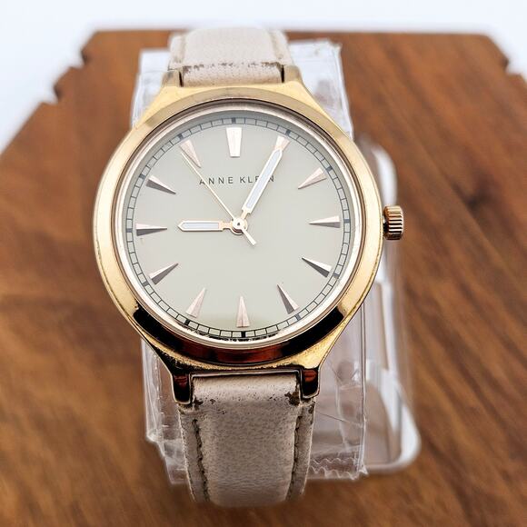Anne Klein Women's Minimalist Watch Gold Tone Metallic Neutral Sophisticated - Picture 1 of 8
